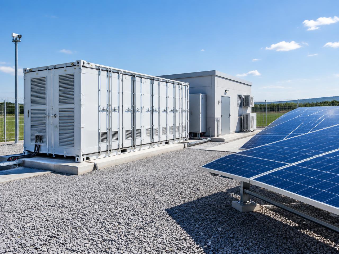 Sistema de armazenamento de energia ao lado de painéis solares